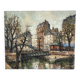 Saint Martin Canal in Paris, knife oil painting signed L Guerbier.