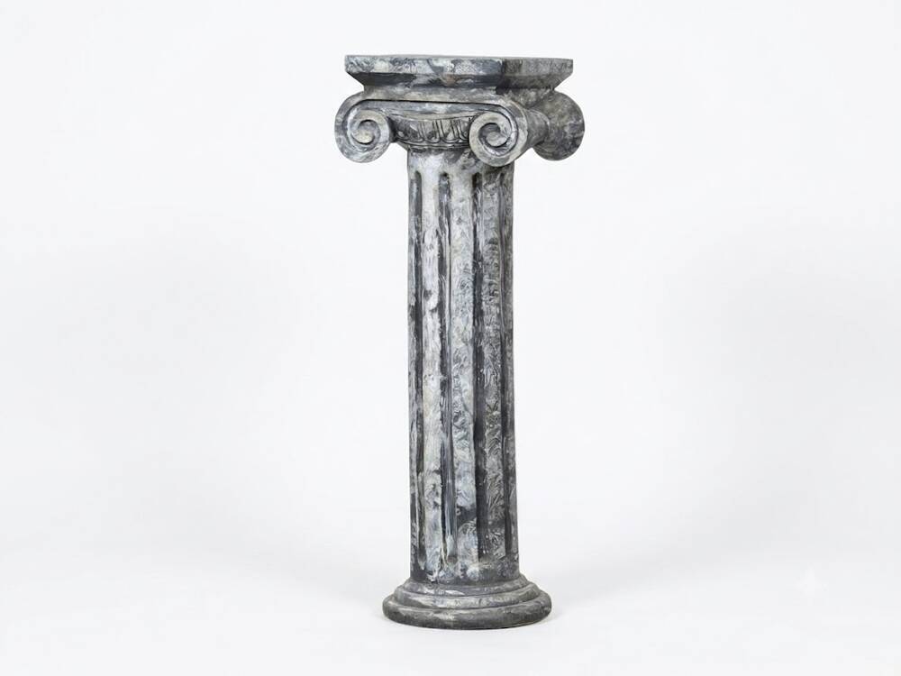 Vintage painted wooden Ionic column stele