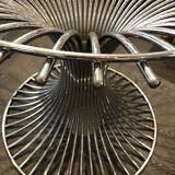 Table à manger 1970 design chrome verre rare