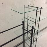 Pair of glass and metal shelves 1970