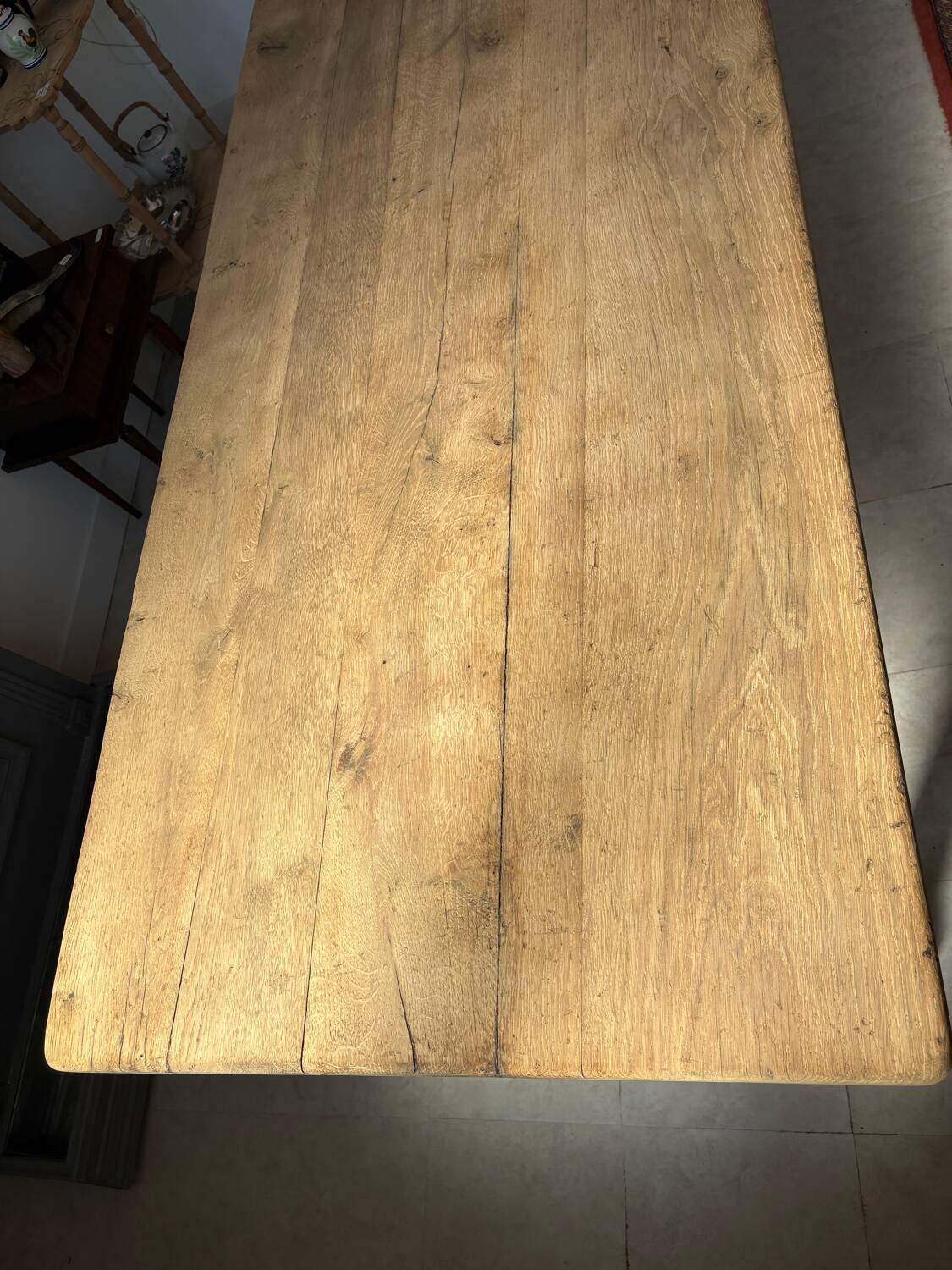 Table de ferme en chêne massif aerogommé