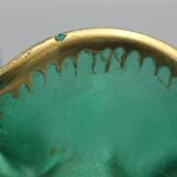 old small frosted glass ball vase floral art nouveau decor legras mont