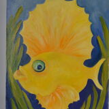 Huile sur toile poisson soleil