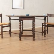 Table à rabats antique des années 1920, en chêne massif