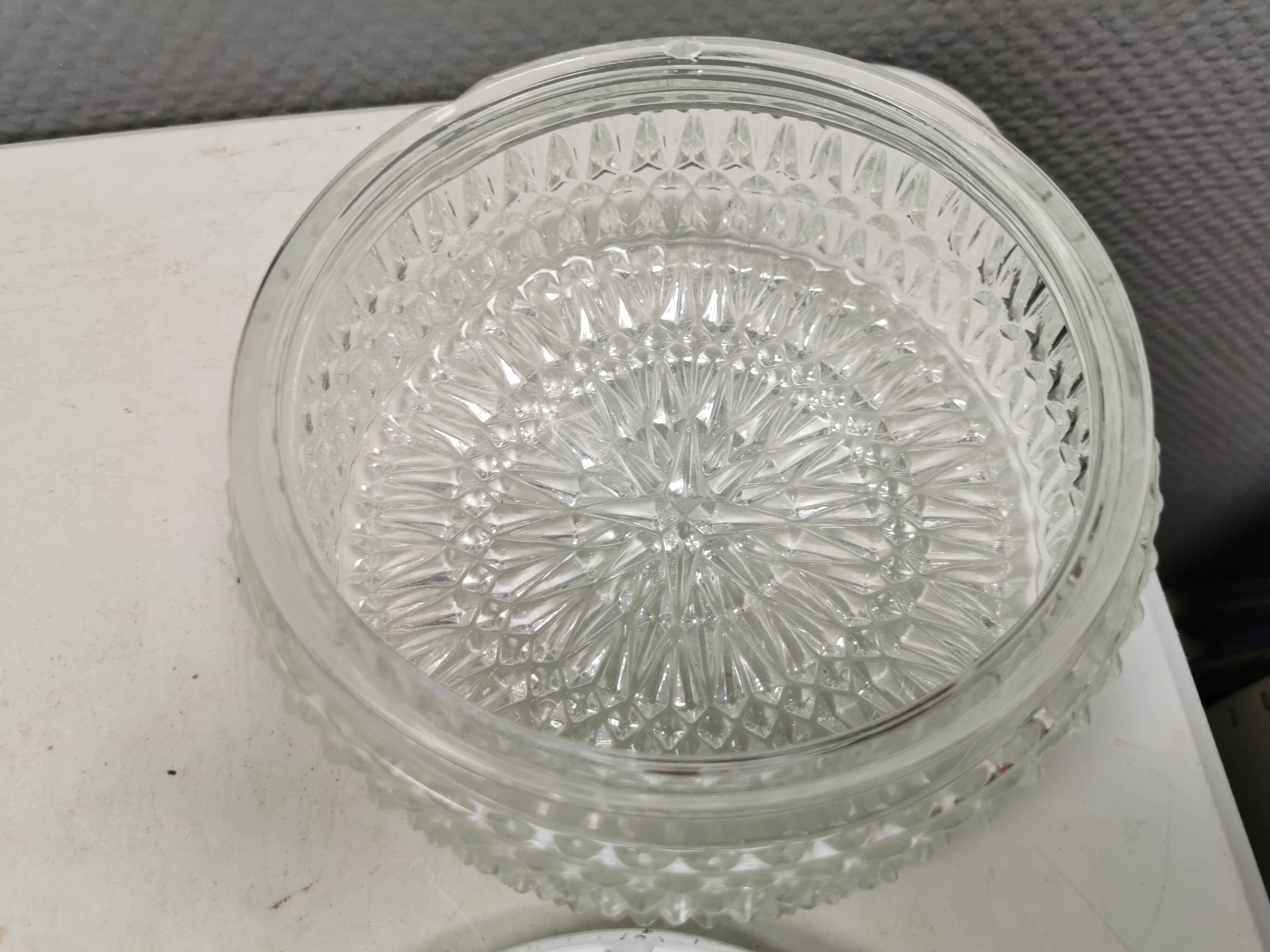 Two beautiful ceiling lights with crystal glass shades. Denmark 1980s