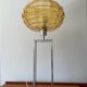 Vintage lamp in amber glass and aluminum