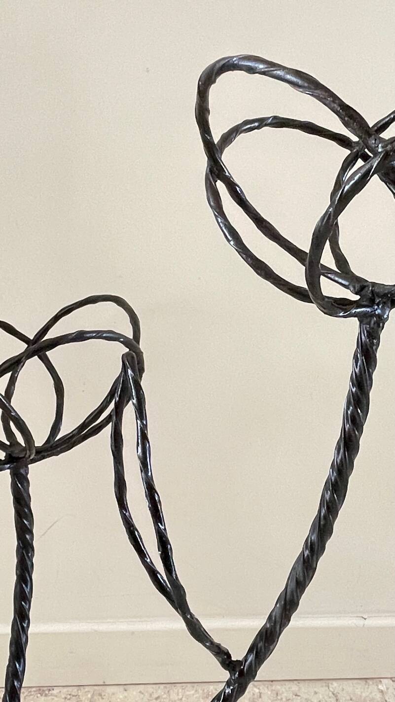 Vintage curved steel plant shelf