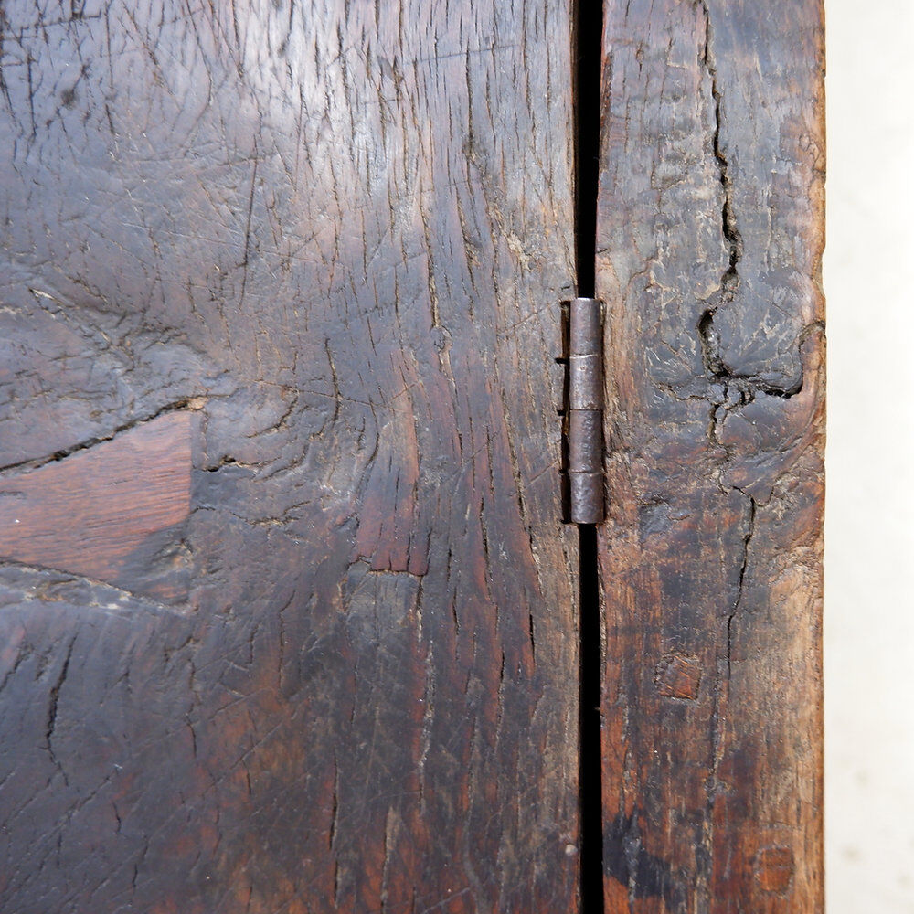 Spanish carved oak bank chest - 18th century
