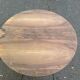 Round extendable dining table Louis XVI stripped in walnut 1960 190cm