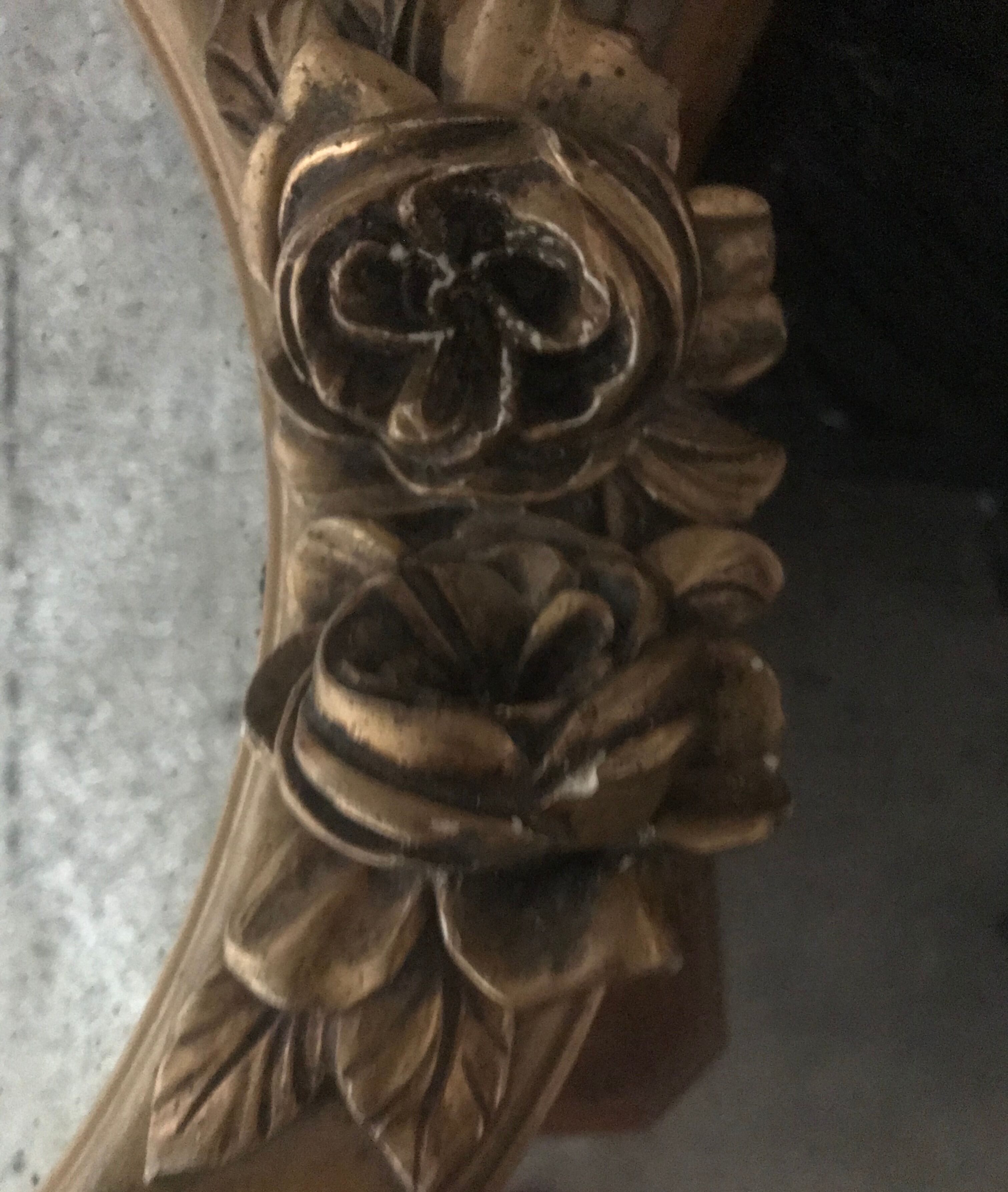 Pretty oval mirror gilded and blue frame 64x43cm