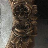 Pretty oval mirror gilded and blue frame 64x43cm