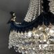 Old hot air balloon chandelier with crystal and bronze tassels