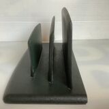 Mail rack letter holder green leather