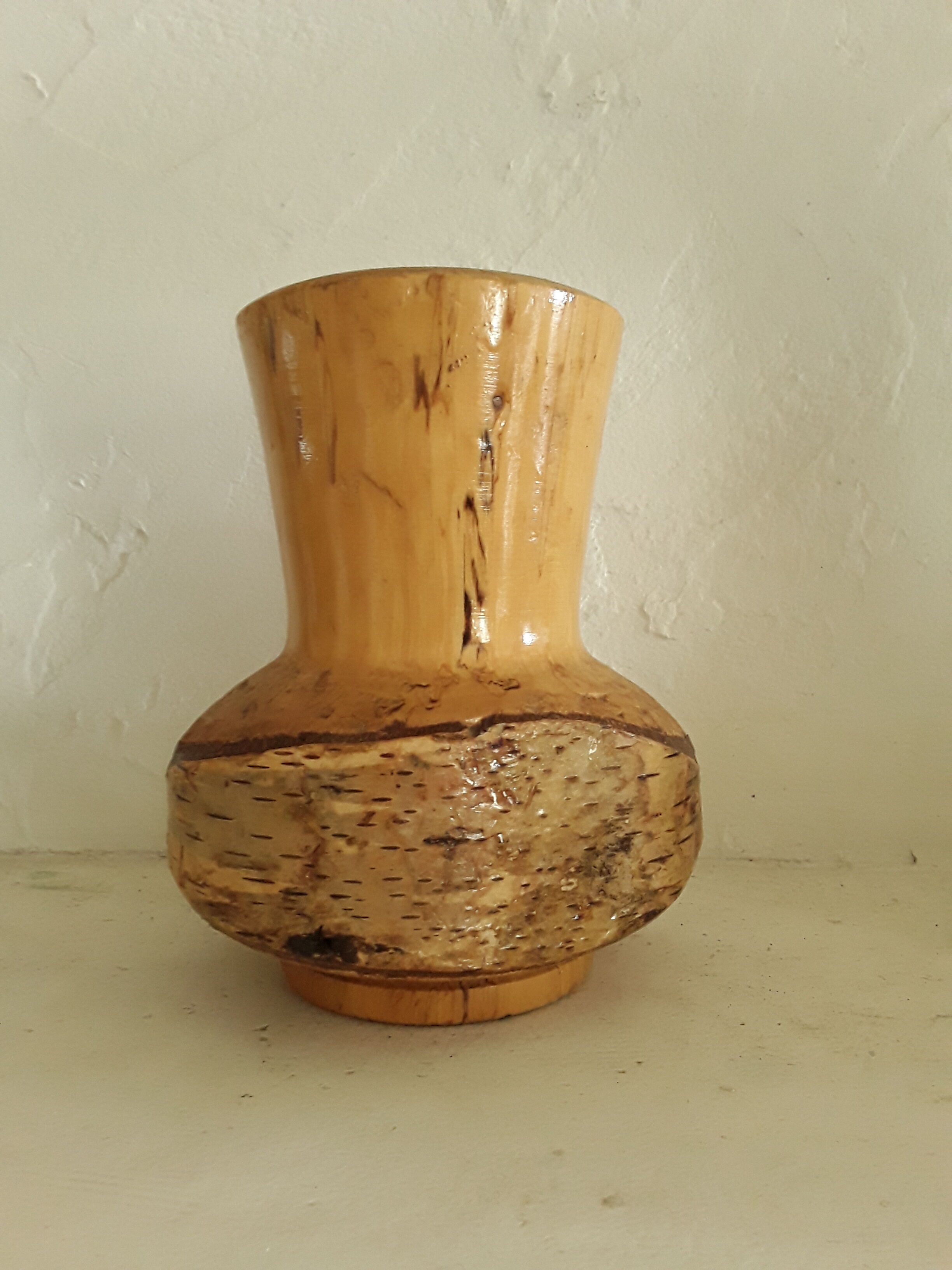 Vase wood art brut 1970