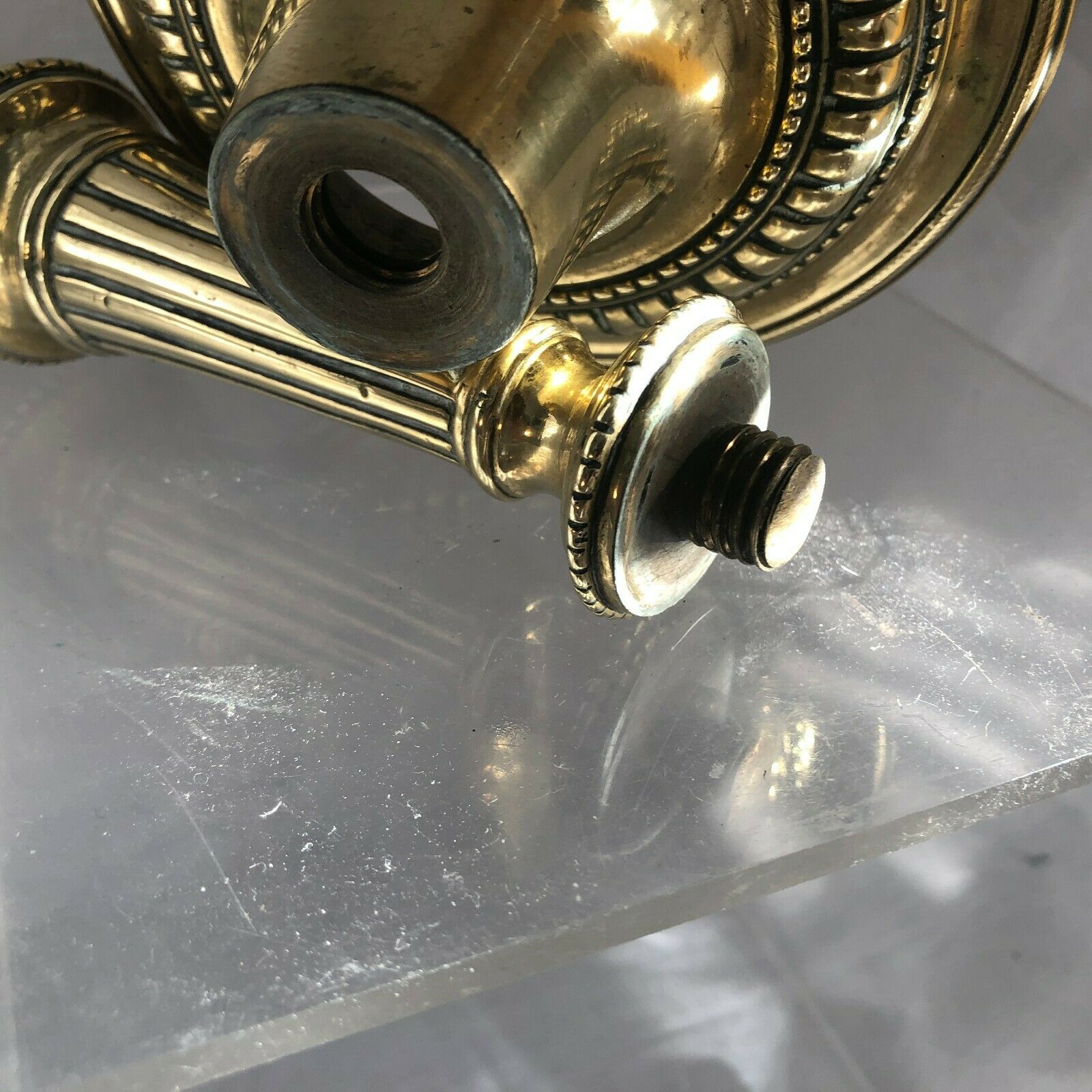 Pair of candlesticks in bronze and brass 18th century Louis XVI era