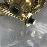 Pair of candlesticks in bronze and brass 18th century Louis XVI era