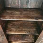 Massiv antik kolonial Schrank geschnitzt Holz Türen Gusseisen Gitter, Bali