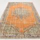 Pumpkin Orange Handmade Vintage Area Rug, 202x282 Cm