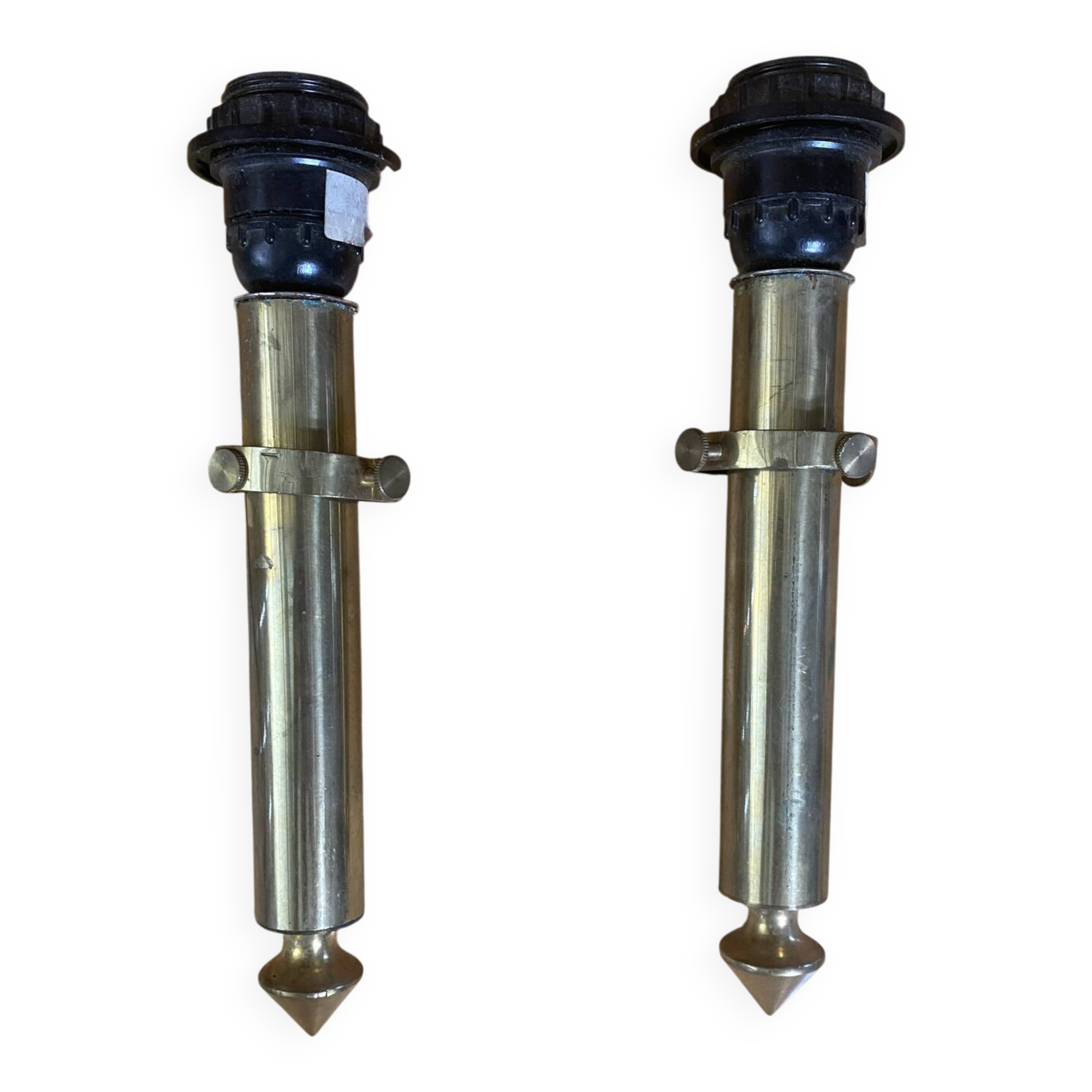 Pair of Antique Torch Style Candelabra Vintage Brass