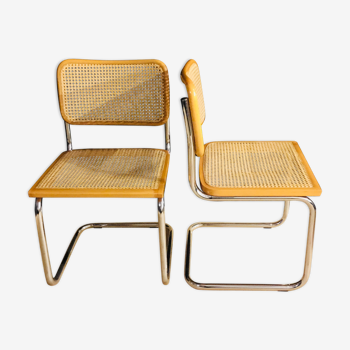 Paire de 2 chaises design par Marcel Breuer modèle B32 cesca