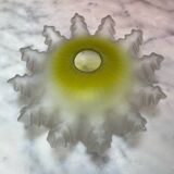 Old lampshade in opaque and yellow glass paste