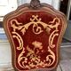 Antique fireplace screen in carved wood and embroidered velvet, Napoleon III.