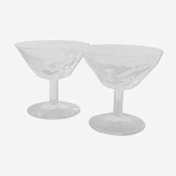 Set of 2 glasses of Saint Louis crystal champagne