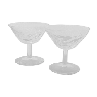 Set of 2 glasses of Saint Louis crystal champagne