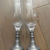 Verre a champagne en etain