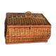 Wicker and scoubidou sewing basket