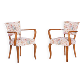 Art Deco Chairs in Beech attributed to J. Leleu, France, 1930s, Set of 2