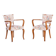 Art Deco Chairs in Beech attributed to J. Leleu, France, 1930s, Set of 2