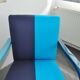 Azure blue Art Deco armchair in wood and cotton, 1920s, fully restored.