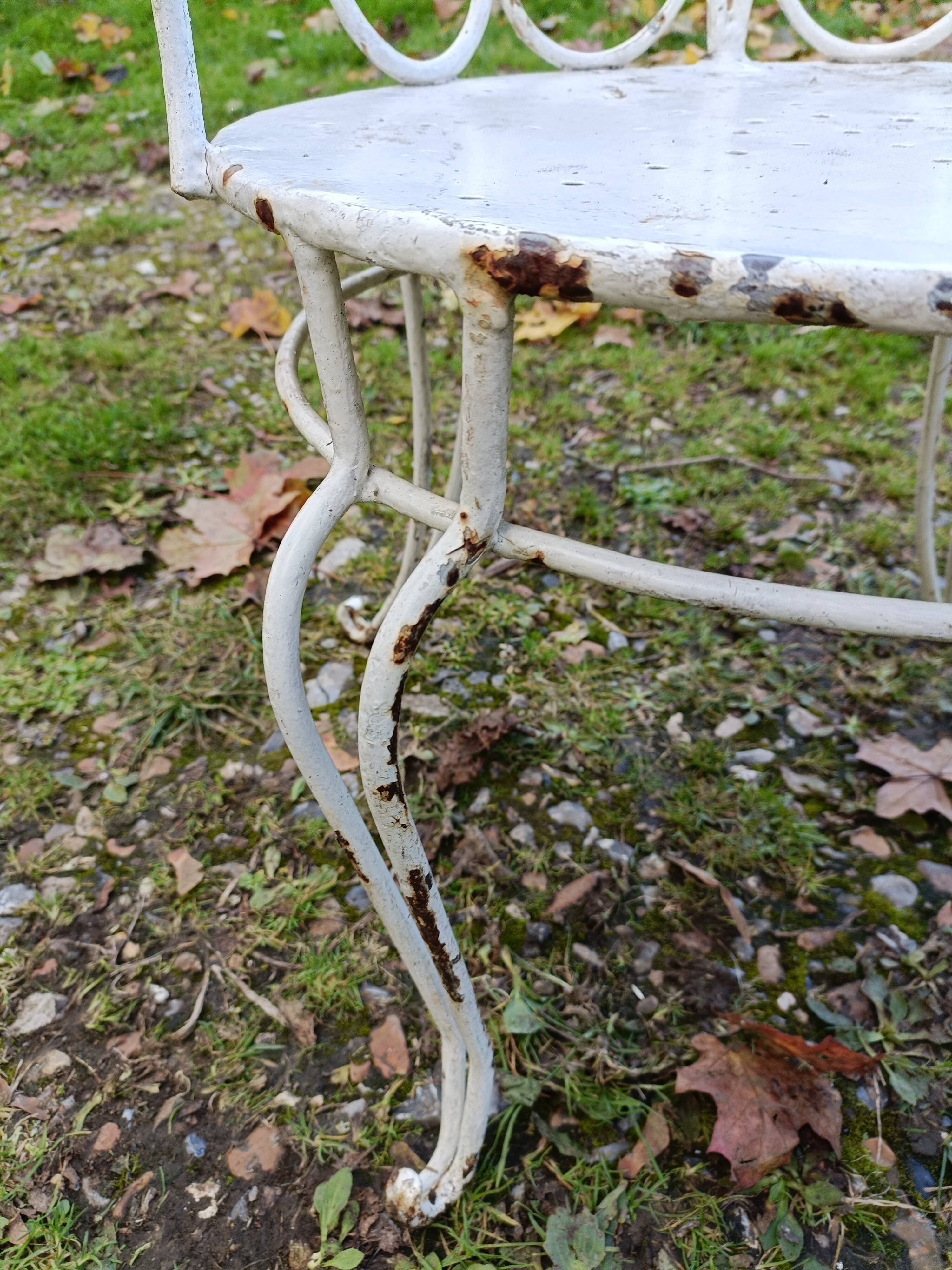 Paire de fauteuils de jardin anciens fer plein métal