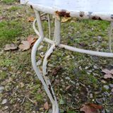 Paire de fauteuils de jardin anciens fer plein métal