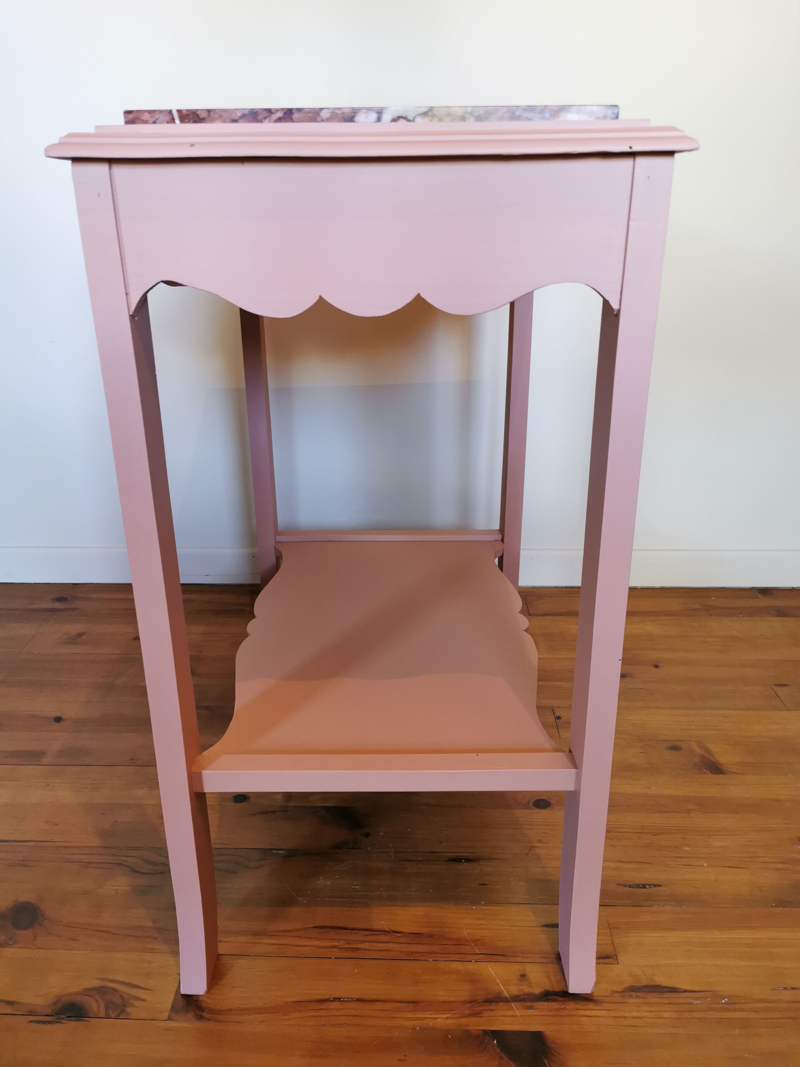 Powder pink art deco pedestal table
