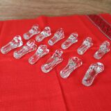 Set of 12 Art Deco crystal knife holders by Christian Eldé