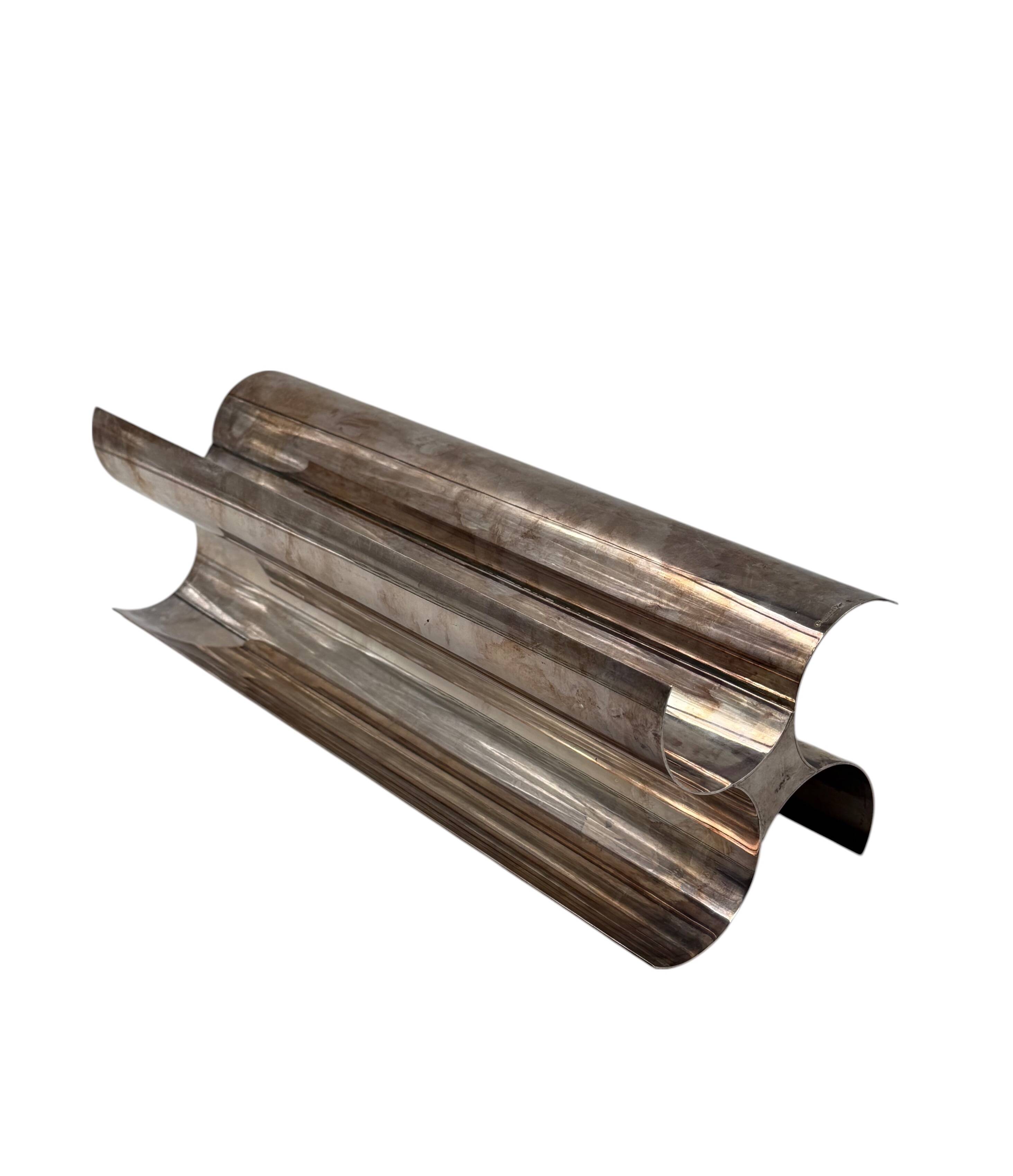 Christian Dior, Silver-plated solifleur sculptural vase, Dior France 1980s