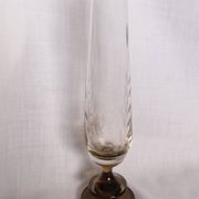 Cut glass soliflore vase with a smoked glass base.