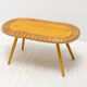 Table d'appoint en rotin du milieu du siècle par Jan Kalous pour ÚLUV, années 1960, Tchécoslovaquie