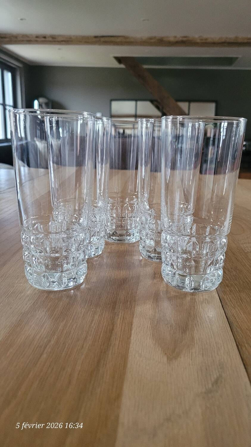 5 vintage BP Bormioli glasses