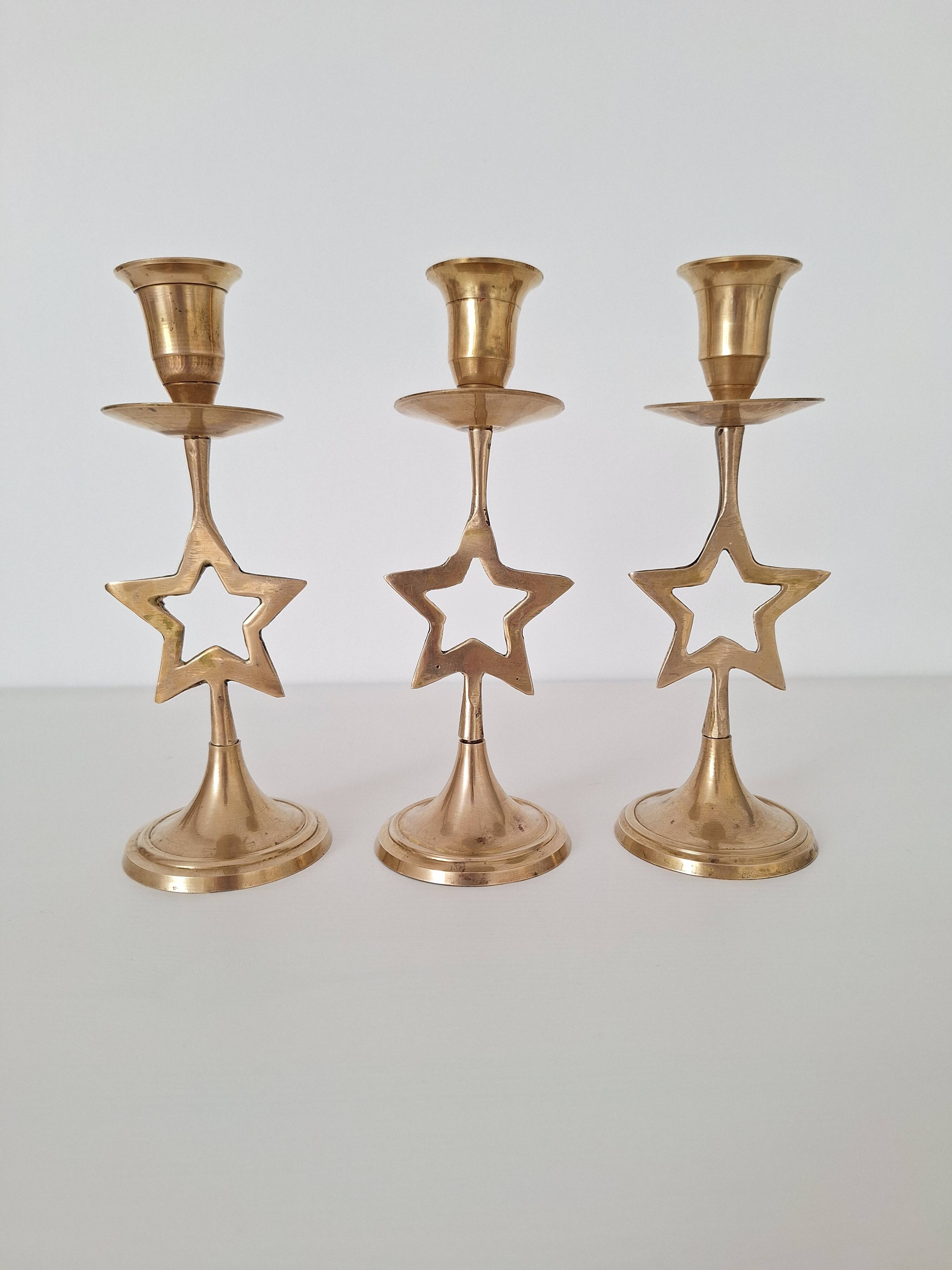 Brass star candlestick