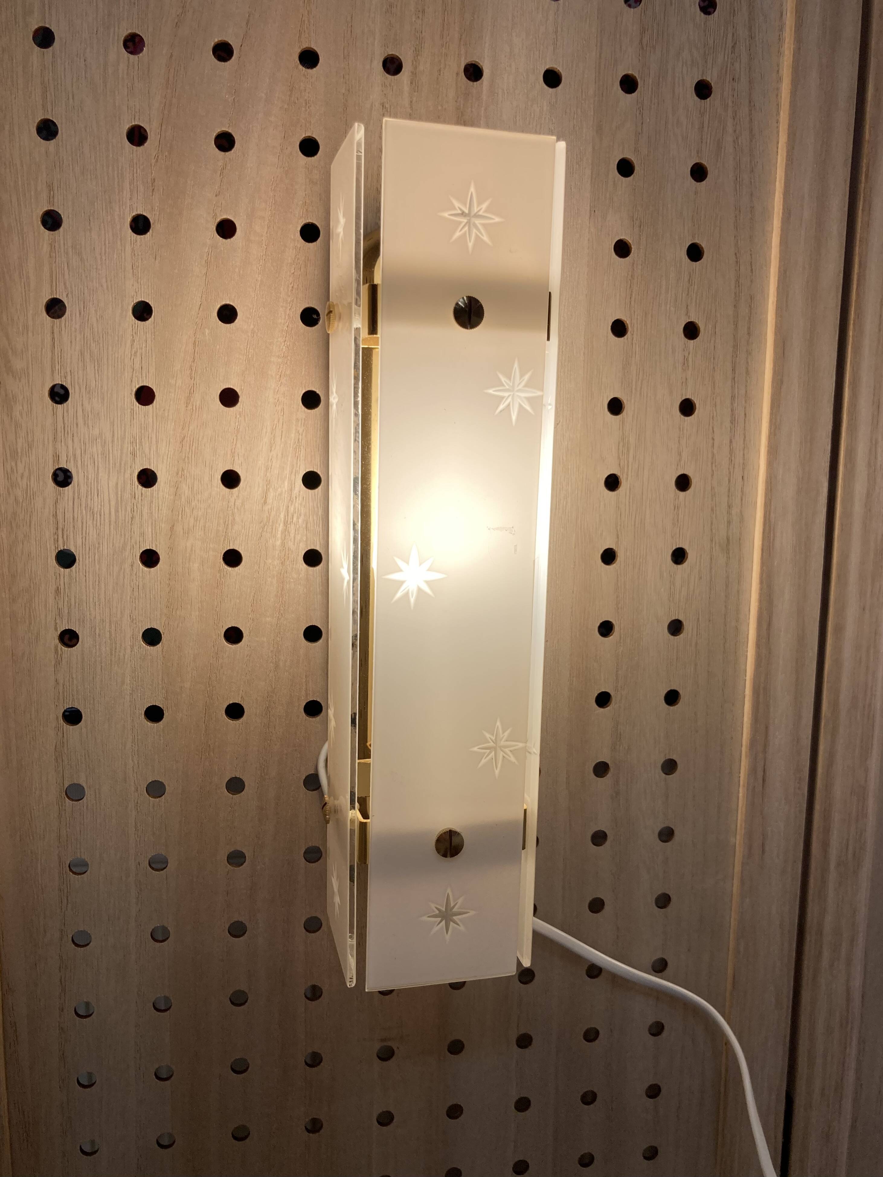 Pair of glass wall lights scandinavian design 1960.