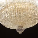 Plafonnier en verre de Murano ambré, Italie années 1970