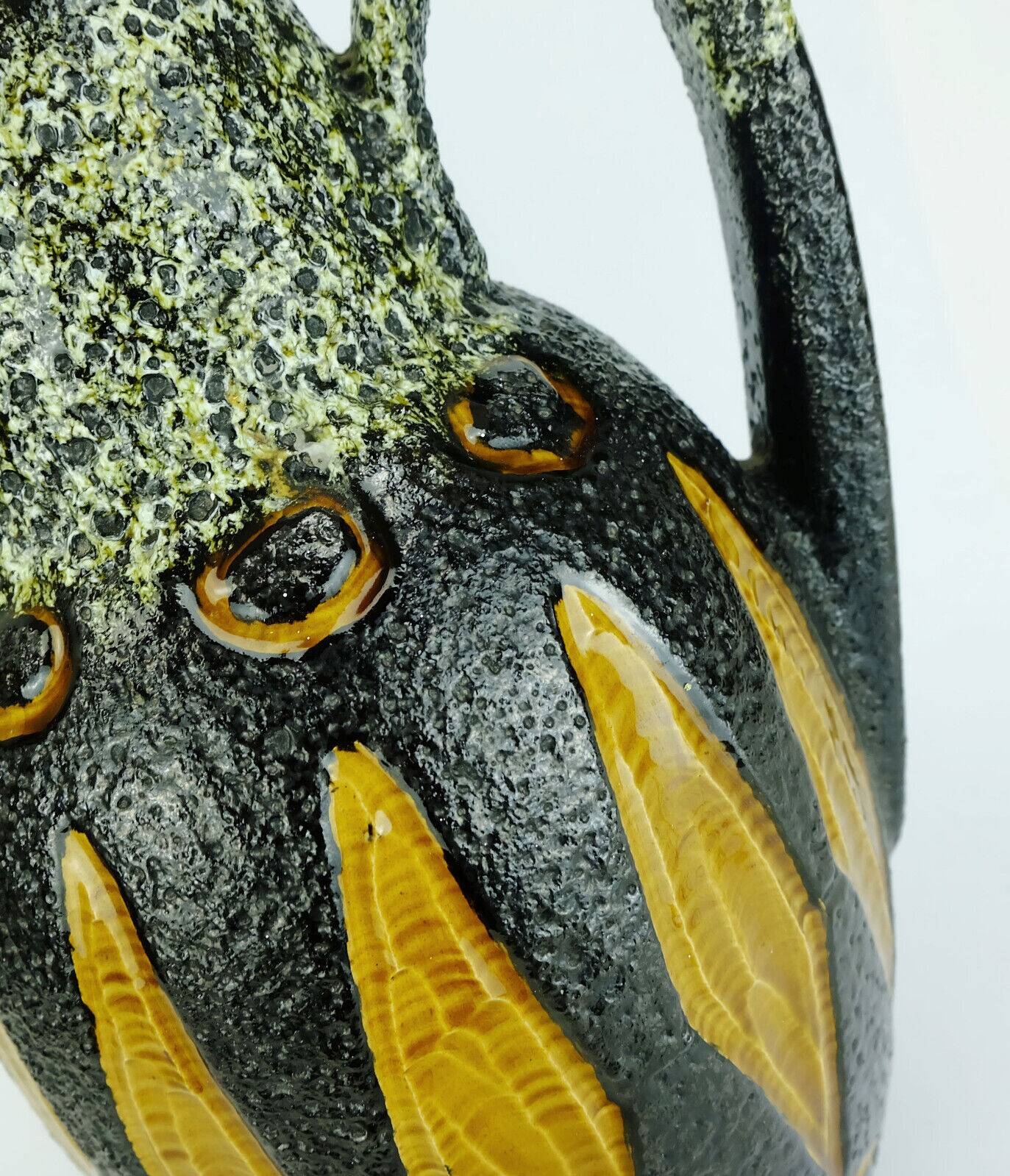 scheurich 1960s 70s VASE jug model 279-38 black and white fat lava abstract decor