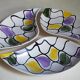 Three vintage free-form ceramic ravine dishes from the 1950s