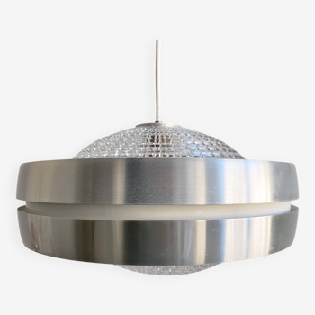 Lampe à suspension vintage RAAK B-1044, abat-jour en aluminium et verre