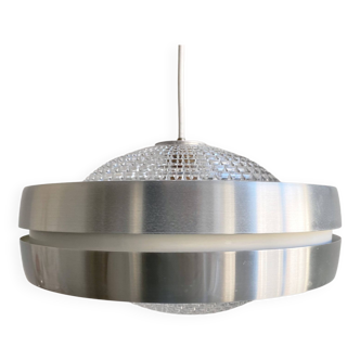 Lampe à suspension vintage RAAK B-1044, abat-jour en aluminium et verre