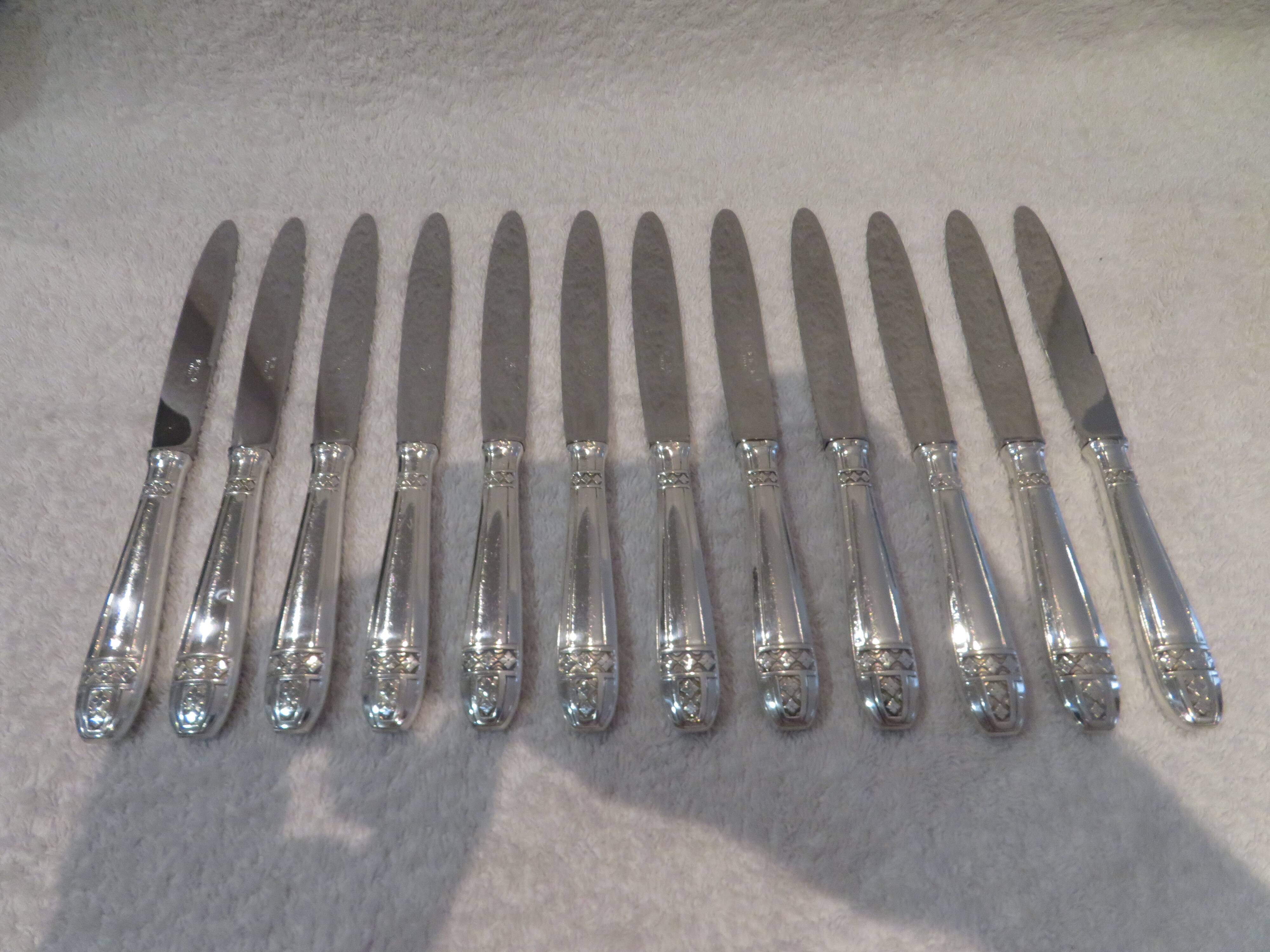12 Dixi Grand Prix Monaco silver plated dessert knives 20.5cm
