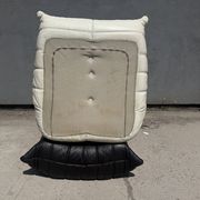 100% authentic Ligne Roset Togo 1-seater + pouf original leather Black & White